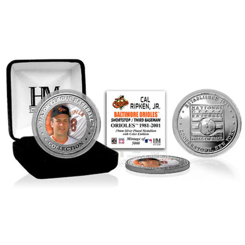 Highland Mint Cal Ripken Jr. Baltimore Orioles Hall of Fame Silver Photo Coin 
