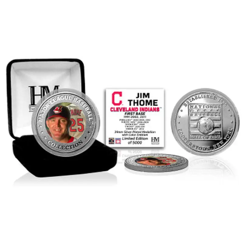 Highland Mint Jim Thome Cleveland Indians Hall of Fame Silver Photo Coin 