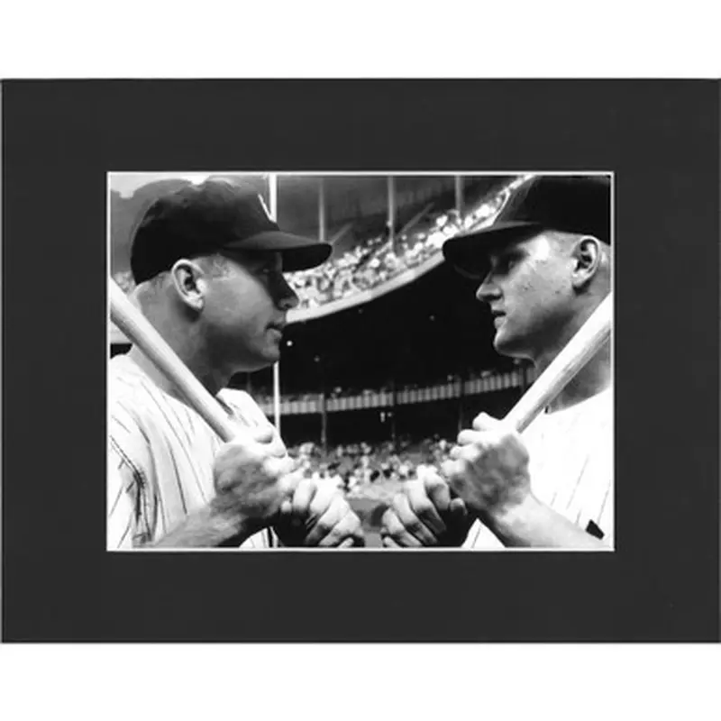 Matted 8x10 Photo- Roger Maris & Mickey Mantle 