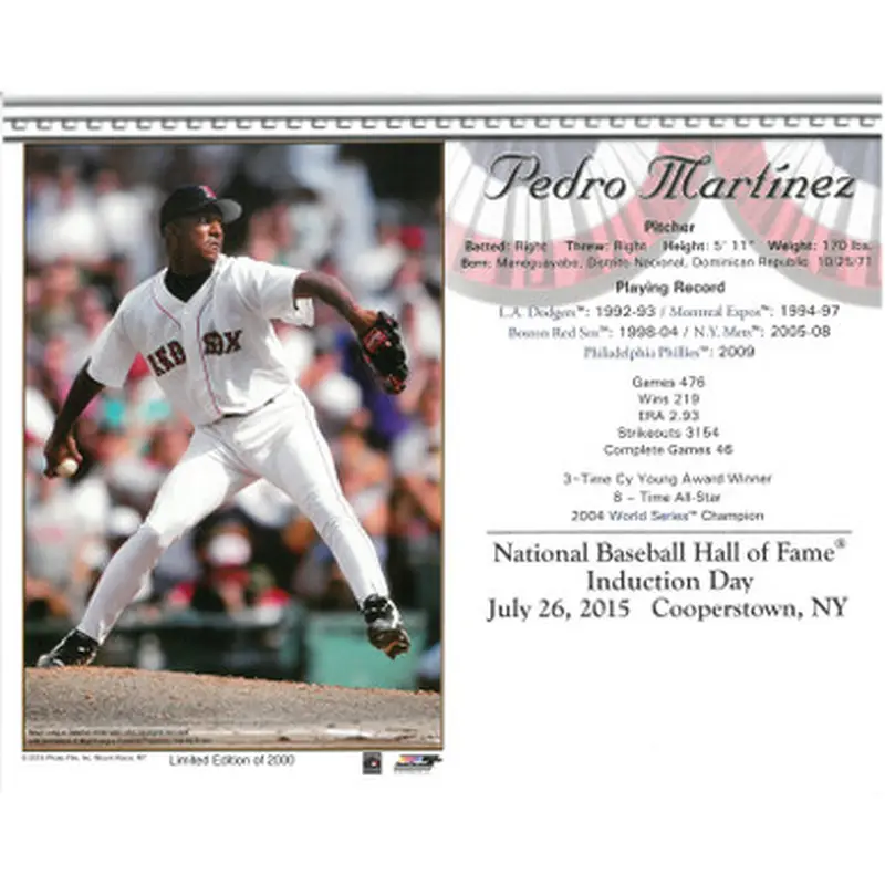 Pedro Martinez Boston Red Sox 2015 Hall of Fame Induction 8x10 Photocard 
