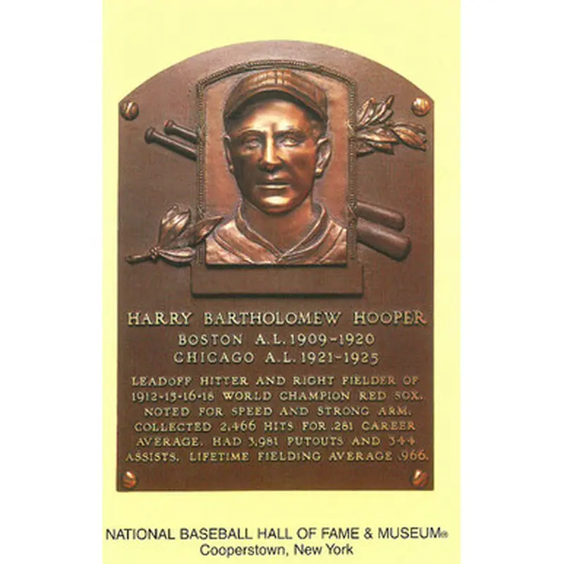 Harry Hooper Baseball Hall of Fame Plaque Postcard 