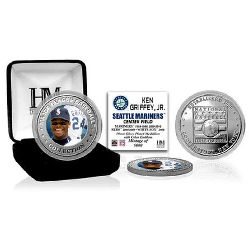 Highland Mint Ken Griffey Jr. Seattle Mariners Hall of Fame Silver Photo Coin 
