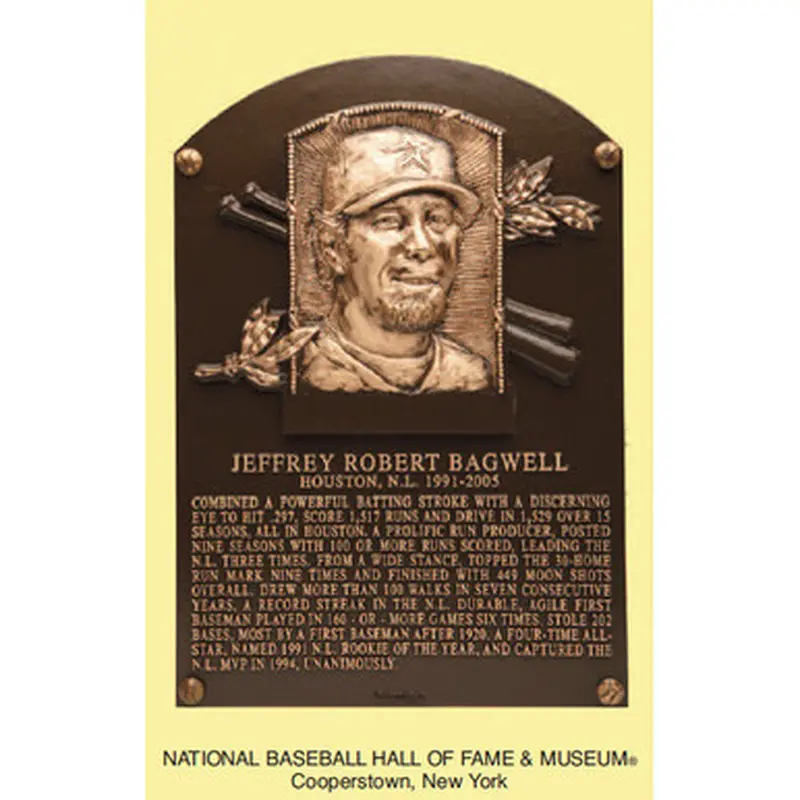 Jeff Bagwell Baseball Hall of Fame Plaque Postcard 