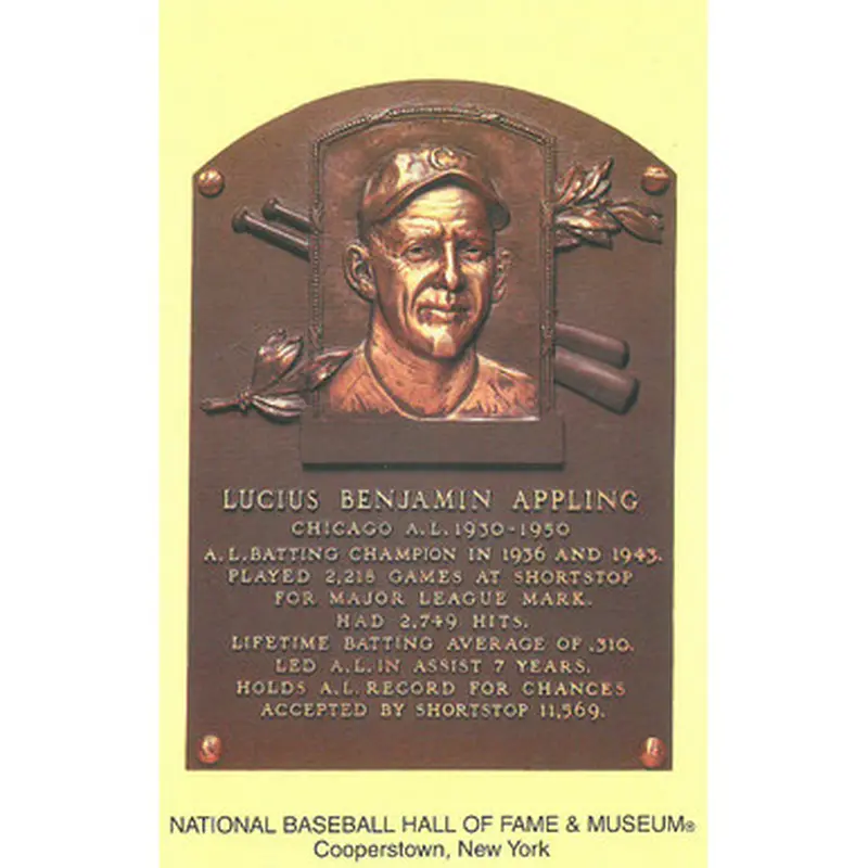 Luke Appling Baseball Hall of Fame Plaque Postcard 