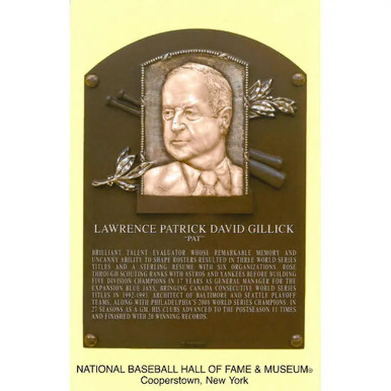 Pat Gillick Baseball Hall of Fame Plaque Postcard 