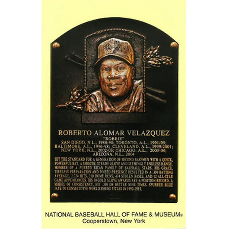 Roberto Alomar Baseball Hall of Fame Plaque Postcard 