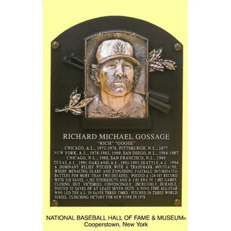 Goose Gossage Baseball Hall of Fame Plaque Postcardv 