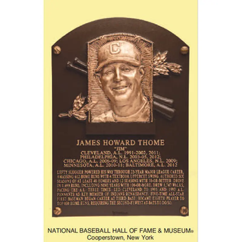 Jim Thome Baseball Hall of Fame Plaque Postcard 