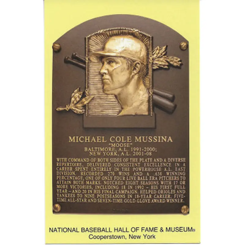 Mike Mussina Baseball Hall of Fame Plaque Postcard 