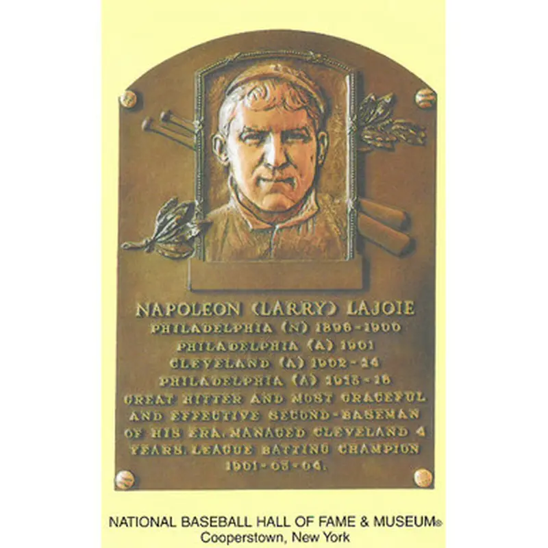 Nap Lajoie Baseball Hall of Fame Plaque Postcard 