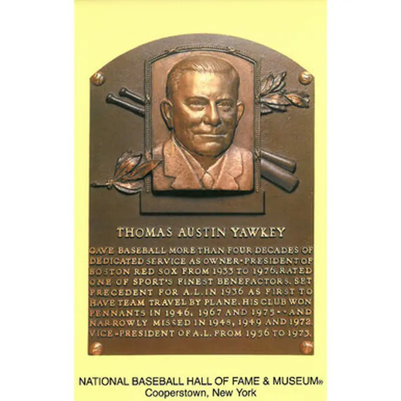 Tom Yawkey Baseball Hall of Fame Plaque Postcard 