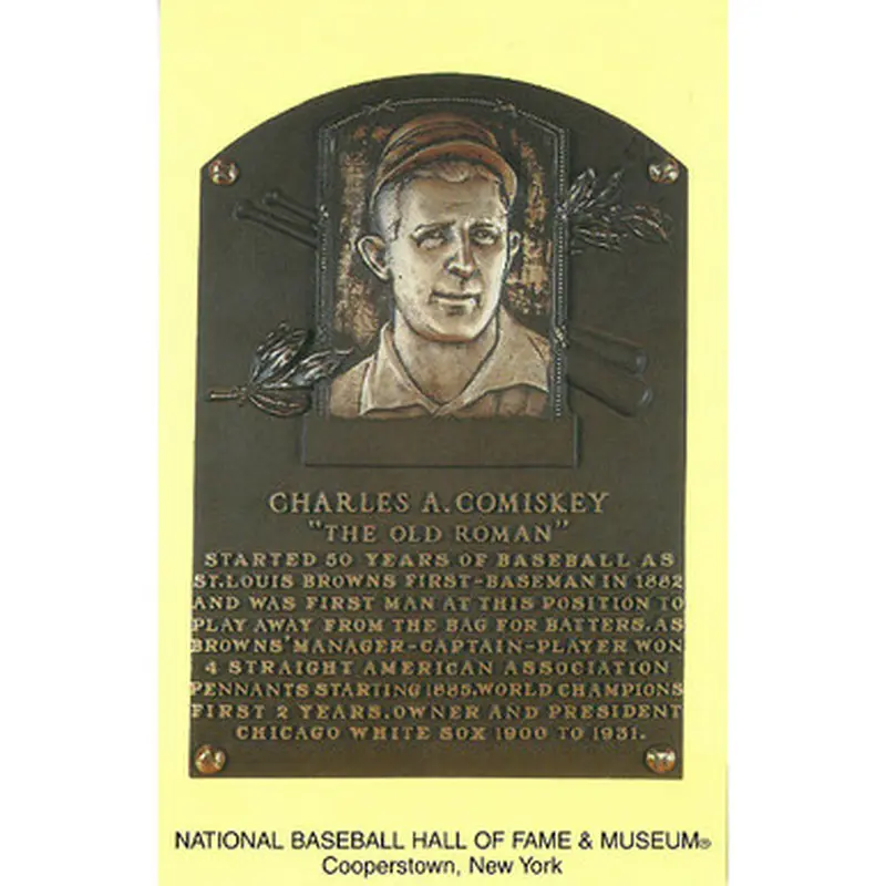 Charles Comiskey Baseball Hall of Fame Plaque Postcard 