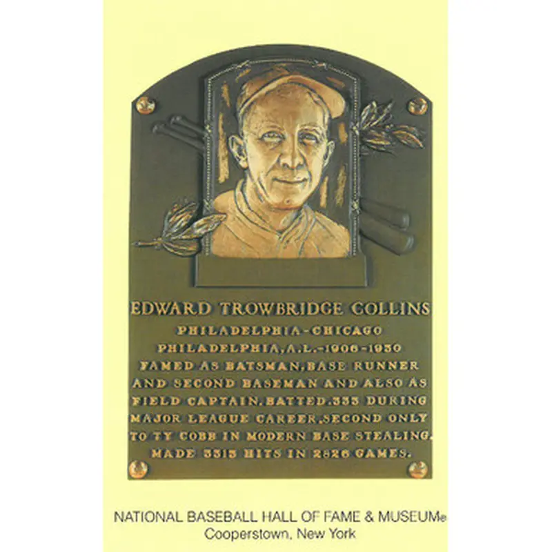 Eddie Collins Baseball Hall of Fame Plaque Postcard 