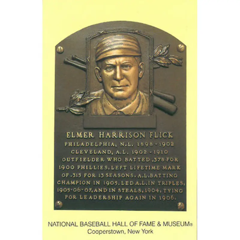 Elmer Flick Baseball Hall of Fame Plaque Postcard 