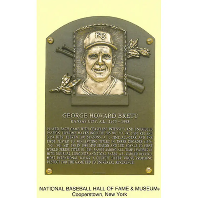 George Brett Baseball Hall of Fame Plaque Postcard 