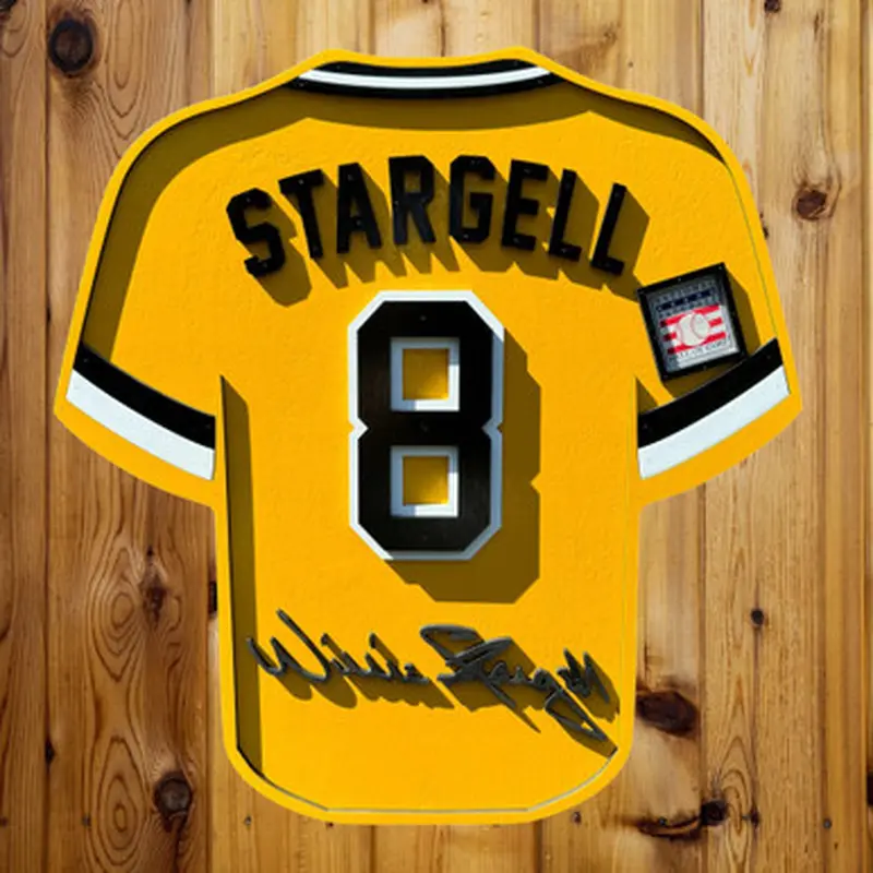 Willie Stargell 3D Signature Wood Jersey 19 x 18 Wall Sign (yellow) 