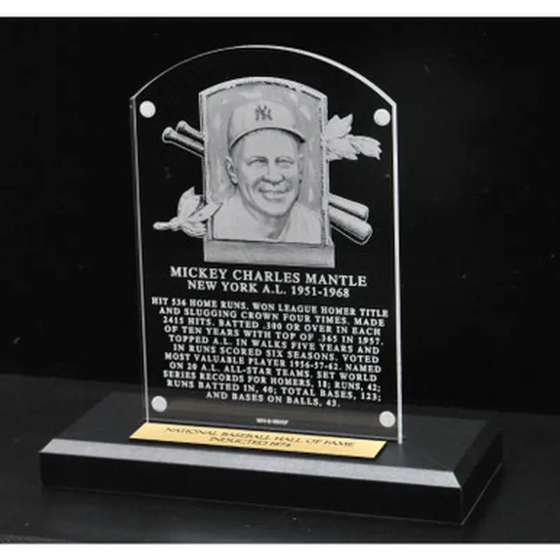 Mickey Mantle Acrylic Replica Hall of Fame Plaque 