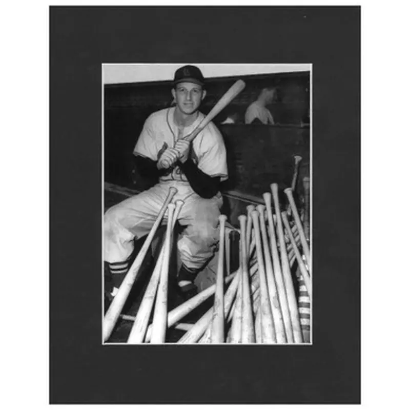 Matted 8x10 Photo  Stan Musial With Bats 