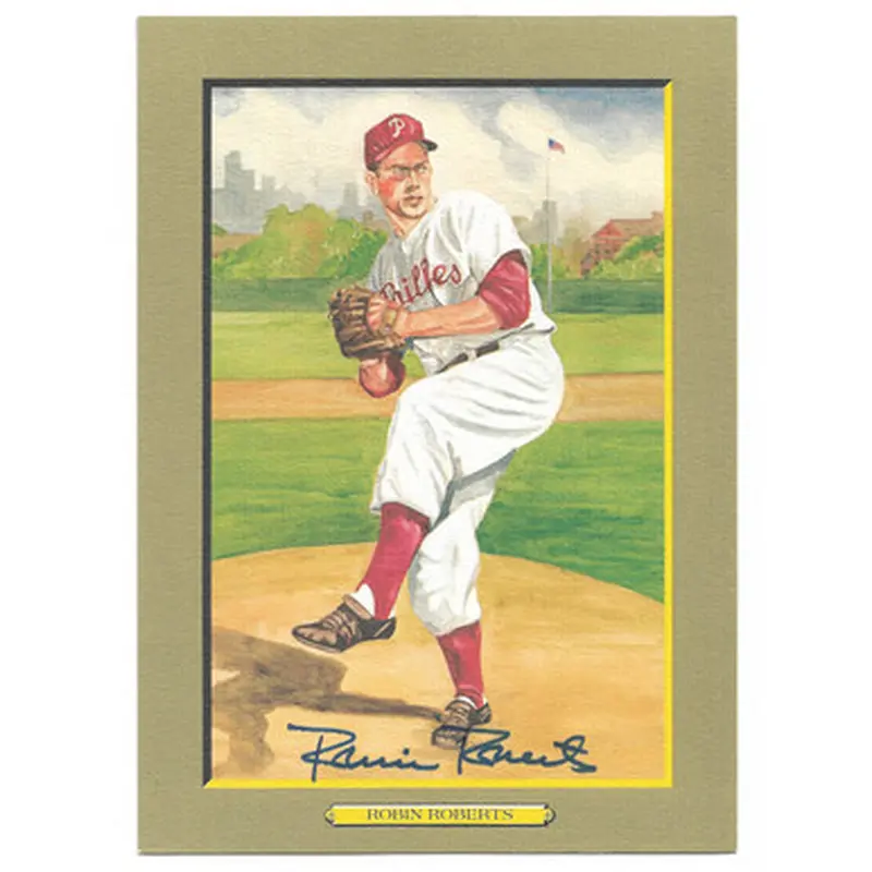 Robin Roberts Autographed Perez-Steele Great Moments Jumbo Postcard # 17 (JSA-63) 