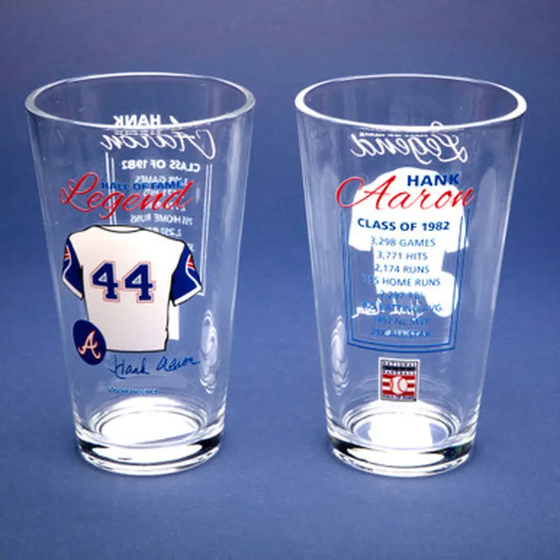 Hank Aaron Baseball Hall of Fame Legend Player Pint Glass 