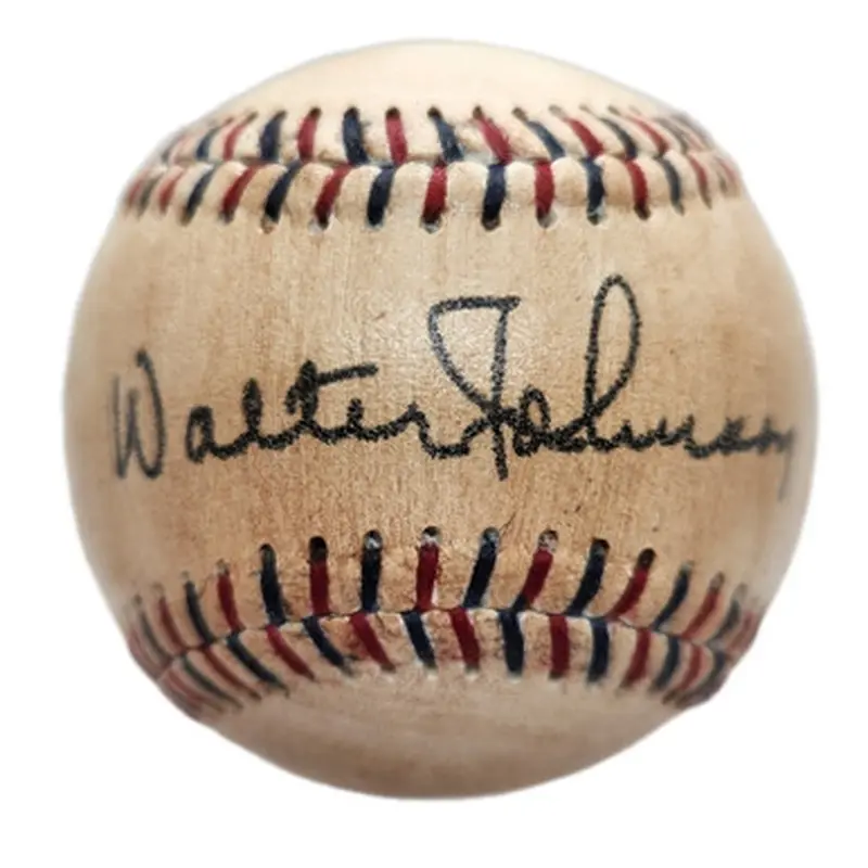 Walter Johnson HOF Replicas Reproduction Autographed 1930s Baseball 