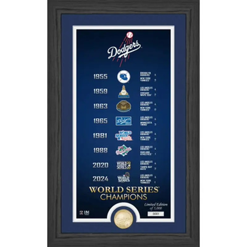 Highland Mint Los Angeles Dodgers Legacy Supreme Bronze Coin 12 x 20 Photo Mint 