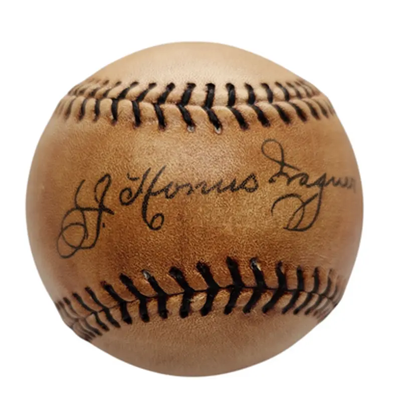 Honus Wagner HOF Replicas Reproduction Autographed 1910s Baseball (black lace) 