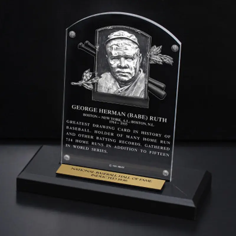 Babe Ruth Acrylic Replica Hall of Fame Plaque 