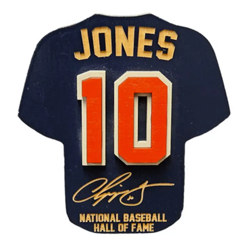 Chipper Jones Wooden 3D Jersey Jumbo Magnet 