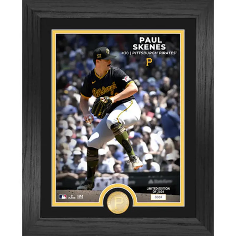 Highland Mint Paul Skenes Pittsburgh Pirates Rookie 13 x 16 Bronze Coin Photo Mint 