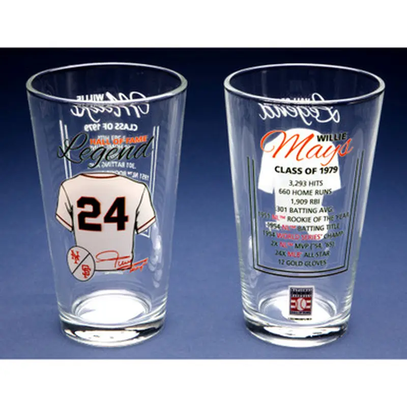 Willie Mays Baseball Hall of Fame Legend Player Pint Glass 