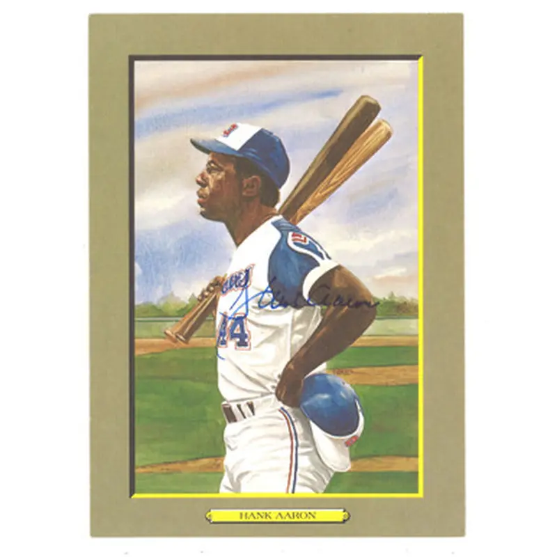Hank Aaron Autographed Perez-Steele Great Moments Jumbo Postcard # 9 (JSA-94) 