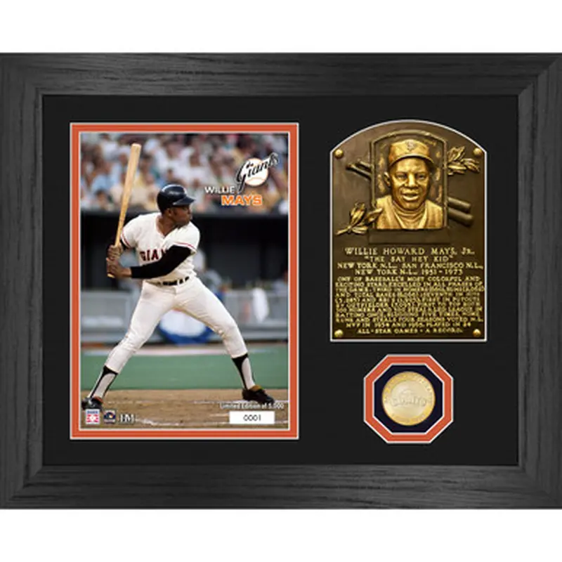 Highland Mint Willie Mays Hall of Fame Plaque Bronze Coin 13 x 16 Photo Mint 