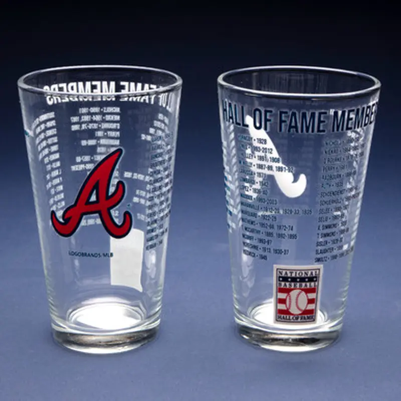 Atlanta Braves Team Hall of Famer 16 Ounce Pint Glass 