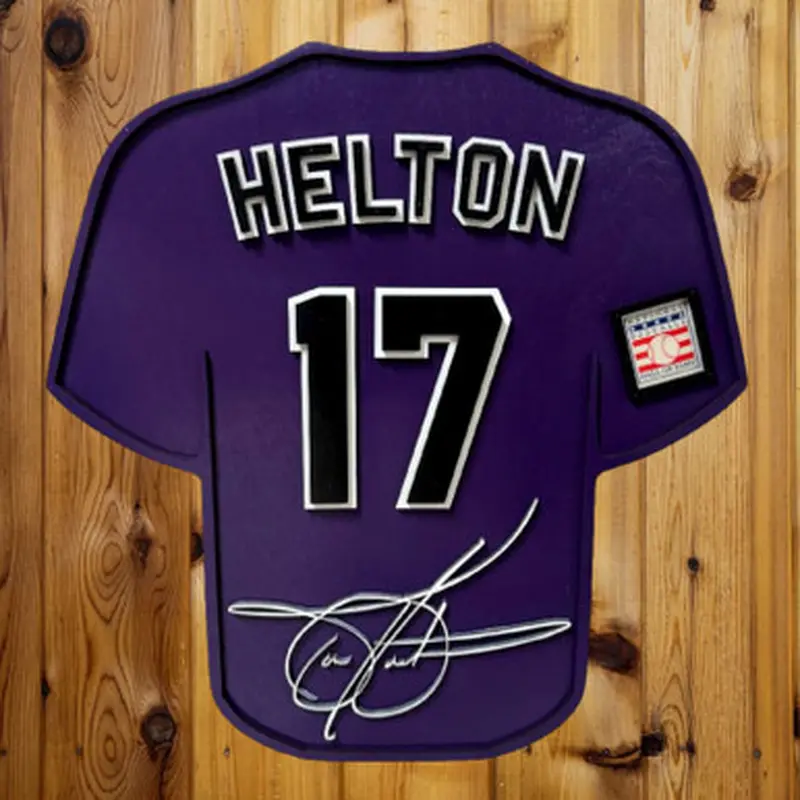 Todd Helton 3D Signature Wood Jersey 19 x 18 Wall Sign (purple) 