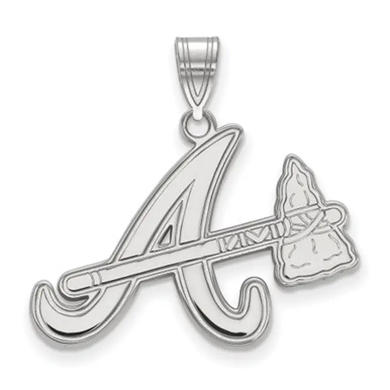 LogoArt Atlanta Braves Sterling Silver Large Pendant 