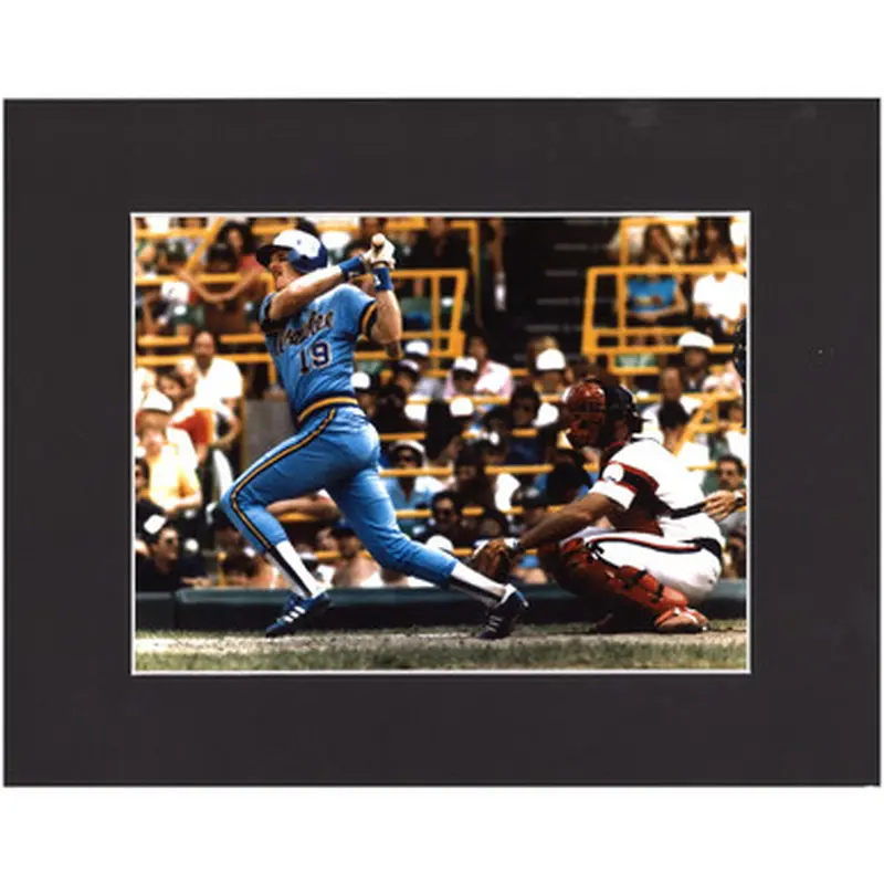 Matted 8x10 Photo- Robin Yount Swinging 