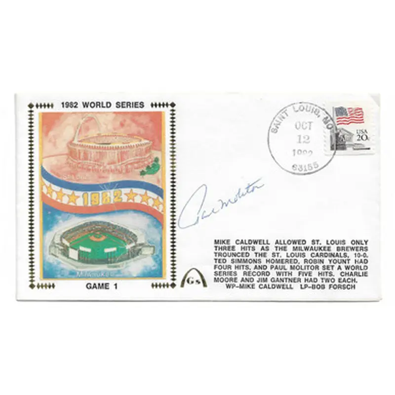 Paul Molitor Autographed First Day Cover - 1982 World Series (JSA) 
