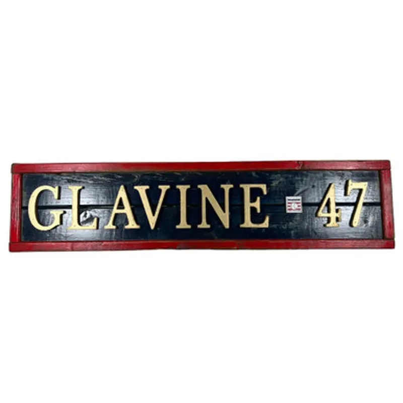 Tom Glavine Hall of Fame Distressed Wood 25 Inch Classic Name & Number Framed Sign 