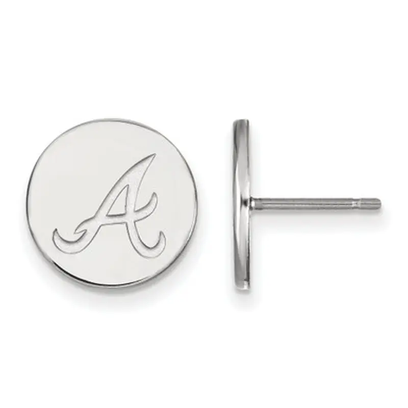 LogoArt Atlanta Braves Sterling Silver Small Post Logo Earrings 