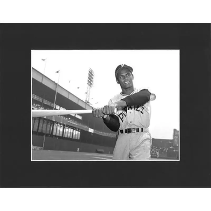 Matted 8x10 Photo- Roberto Clemente Swing Pose 