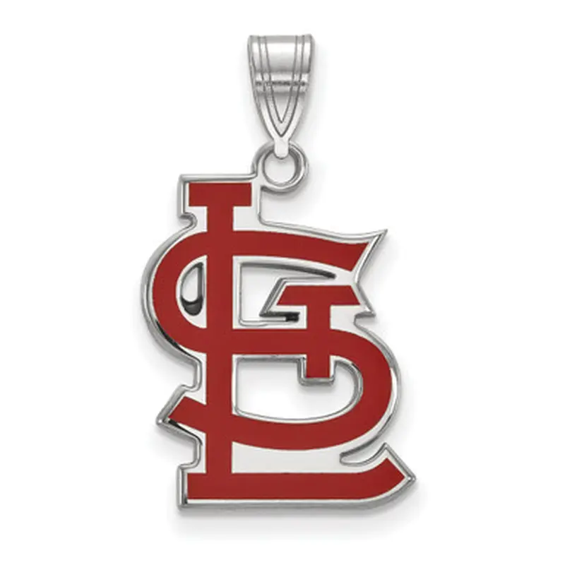 LogoArt St. Louis Cardinals Sterling Silver Logo Enamel Pendant 