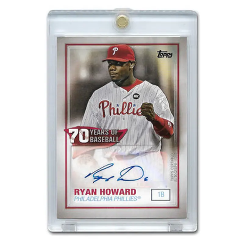 Ryan Howard Autographed Card 2021 Topps 70 Years of Baseball # 70YA-RH 