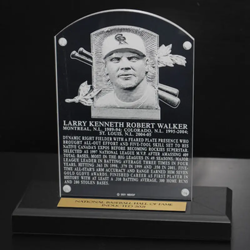Larry Walker Acrylic Replica Hall of Fame Plaque 