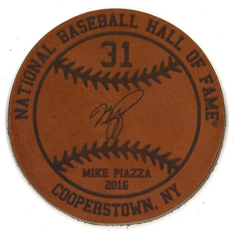 Mike Piazza Baseball Hall of Fame 2016 Inductee Leather Engraved Coaster 