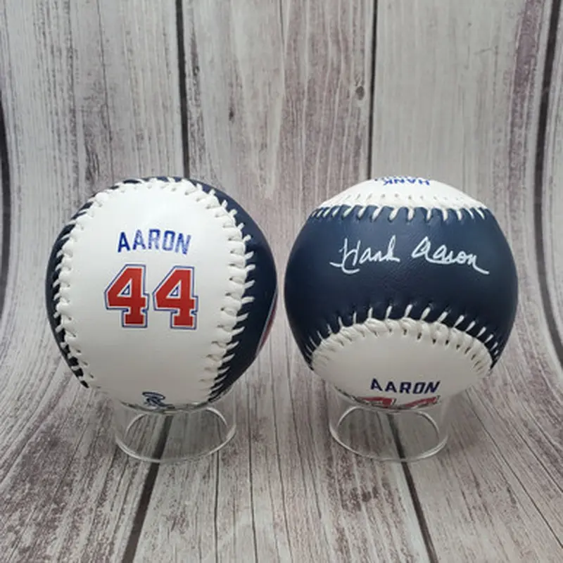 Hank Aaron Atlanta Braves Hall of Famer Name & Number Baseball with Statistics 