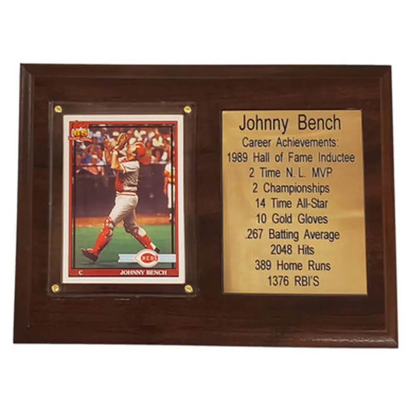 Johnny Bench Cincinnati Reds 8" x 6" Baseball Card Deluxe Plaque 