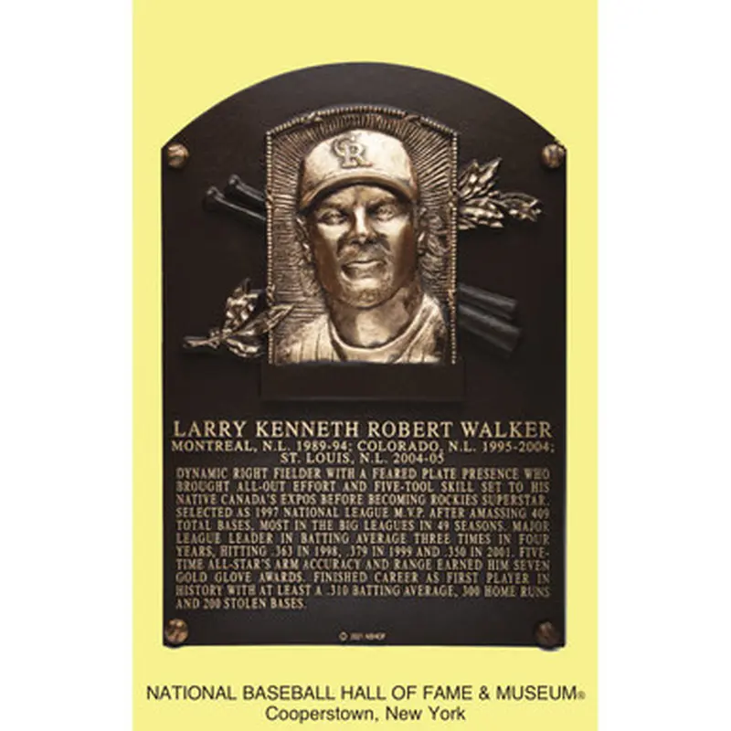 Larry Walker Baseball Hall of Fame Plaque Postcard 