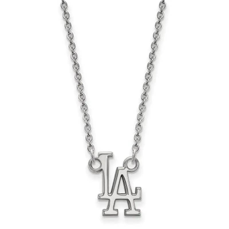 LogoArt Los Angeles Dodgers 18 Inch Sterling Silver Necklace with Logo Pendant 