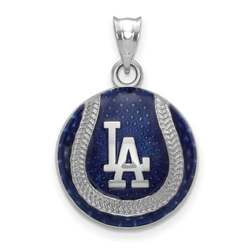 LogoArt Los Angeles Dodgers Sterling Silver Enamel Pendant 
